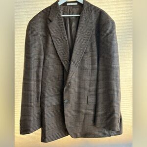 Vtg Chaps by Ralph Lauren Sport Coat Mens Brown Check Wool Size 52R Read